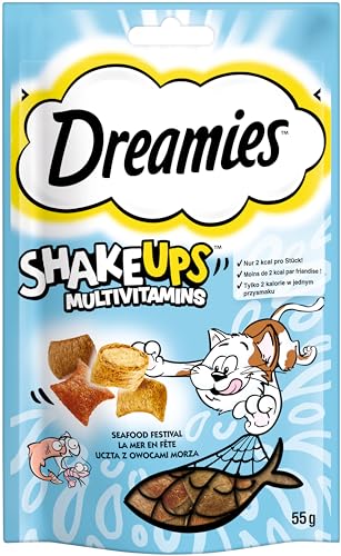 DREAMIES SHAKE UPS Multivitamins Seafood Festival , Katzenleckerlis im Portionsbeutel - 55g (6 Beutel) 2