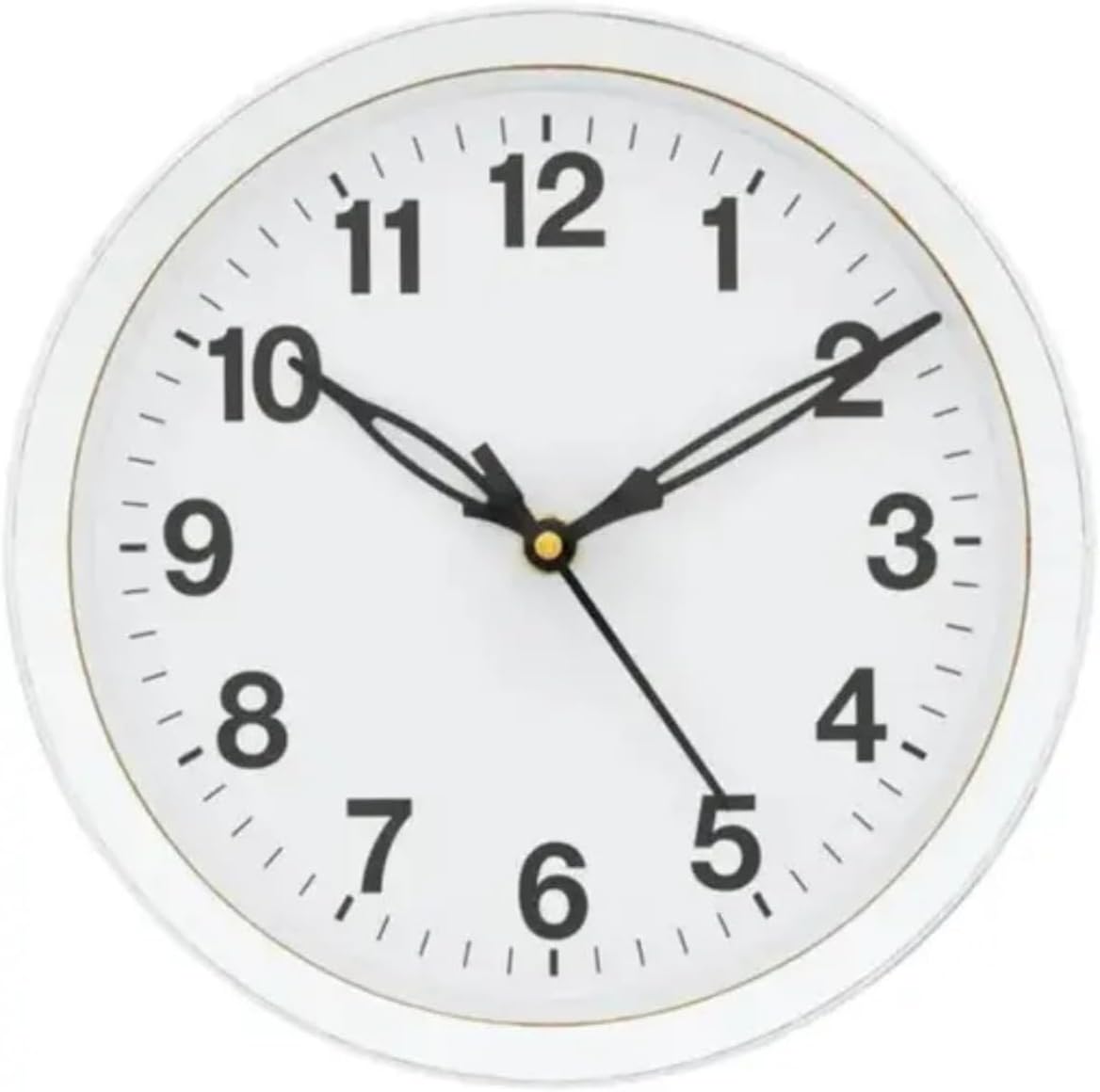 Wall Non-Ticking Round Wall Clock Modern Modern Design Battery Operated Clock for Living Room, Bedroom, Kitchen and Office Large Easy-to-Read Wall Clock for Home Décor (Silver-8x8)