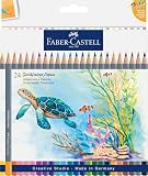 Faber Castell 114617   Set de crayons aquarellables Goldfaber Aqua, 24 crayons de couleur aquarellables, set Underwater Treasures