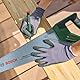 Bosch Handsäge 550mm (SK5-Stahl Sägeblatt für schnelle Schnitte in Holz; 7 TPI; Induktionsgehärtete Zähne; 45°/90° Markierungshilfe; 40 cm Metrische Skala; Ergonomischer Softgrip)