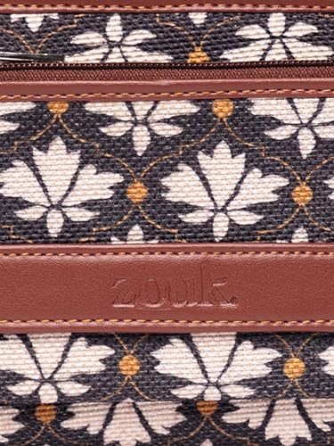 Image of ZOUK Women Bidri Kaiser Motif Printed Handcrafted Classic Zipper Wallet Clutch Purse