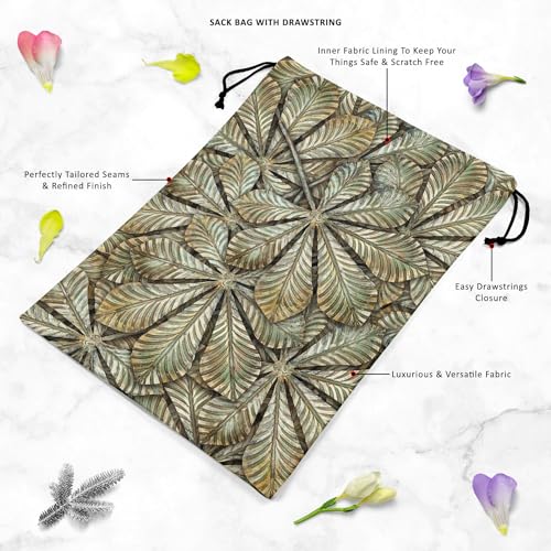 Image of ArtzFolio Chestnut Leafs | Reusable Sack Bag | Bag for Gym, Storage, Vegetable & Travel