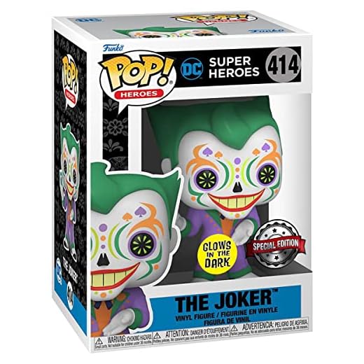 Funko POP! Heroes: Dia De Los DC - The Joker - Brilla En La Oscuridad - DC Comics - Figuras Miniaturas Coleccionables Para Exhibición - Idea De Regalo - Mercancía Oficial - Fans De Comic Books