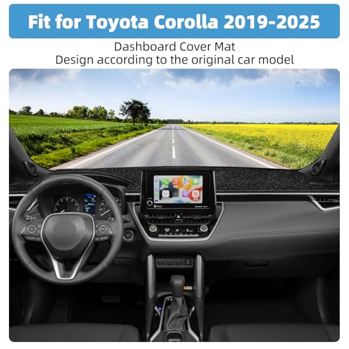 Image of Dash Cover Mat for Toyota Corolla 2019 2020 2021 2022 2023 2024 2025 Non-Slip Dashboard Cover Mat Sunshade UV Rays Protector Interior Accessories(Not fit HUD)