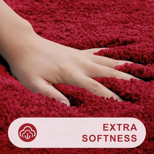 Image of HOWNICE Doormat for Bedroom,Bathroom,Kitchen,Living Room,Home Entrance,RoomMats,Foot Mats,Floor mat Main Door,Rug,Non Slip Mats,Door Mate,Fluffy,Door Mat,Door Matt (Bed Room Mat Red)
