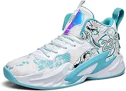 Tênis de basquete masculino de cano alto, calçados esportivos respiráveis e acolchoados, tênis para quadra de basquete interna e externa para adolescentes Equipamento de basquetebol