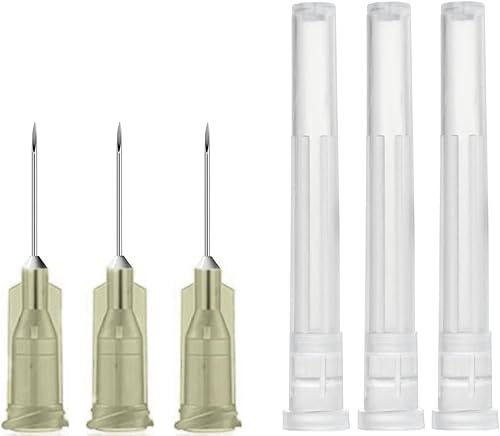 Paquete de 100 agujas de inyección desechables estériles de 27 Ga de 12 pulgada con tapa para accesorios de agujas dispensadoras de animales,