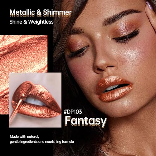 Image of Bronze Lipsticks for Women Reddish Brown Metallic Lipstick Long Lasting