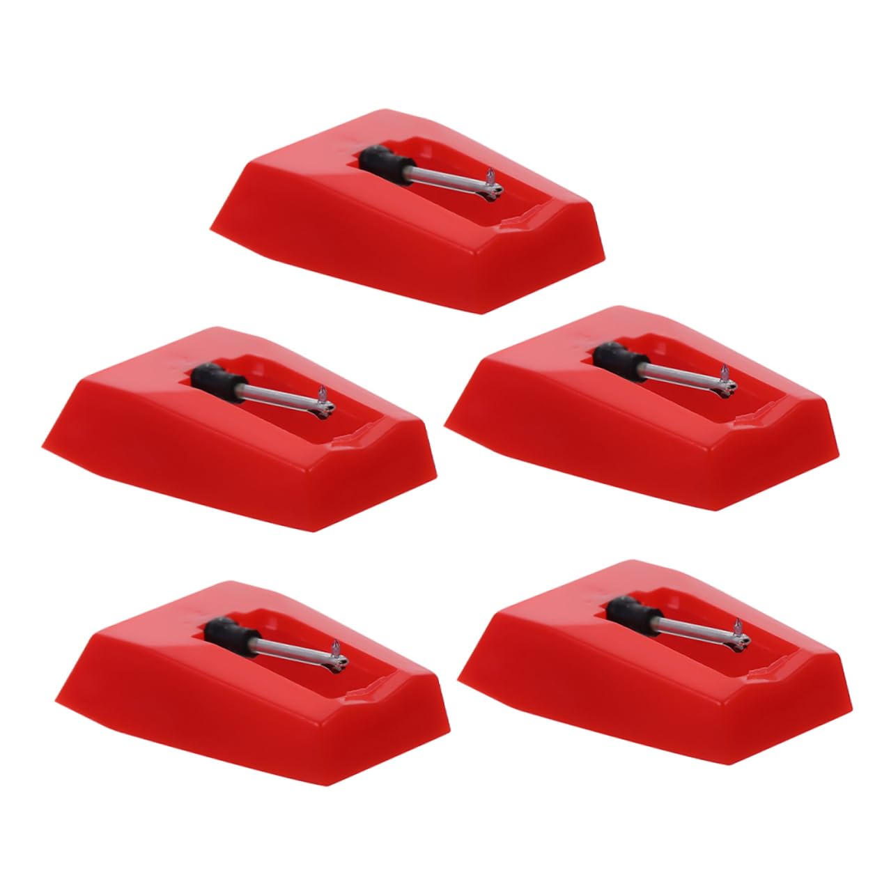 ibasenice 5pcs Record Player Needle Turntable Stylus Replacement Aluminum Gramophone Phonograph Needle