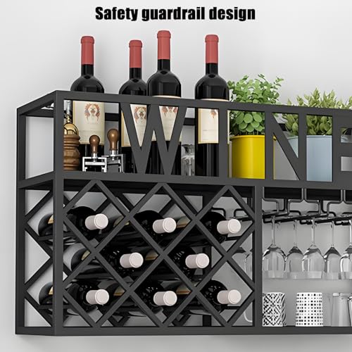 Étagère à vin murale industrielle pour libérer de l'espace de bar