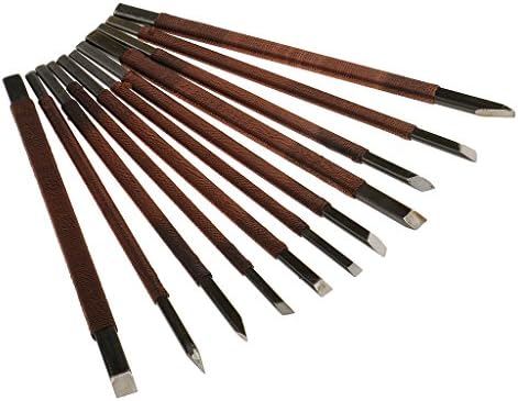 Dovewill 11 Pieces/Set Steel Gravers Chisel Stone Seal Craft Wood Carving Engraving Tools DIY