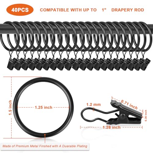 Awtok CPR-1.0 40 Pcs 1.25-Inch Black Clip Rings thumb #1