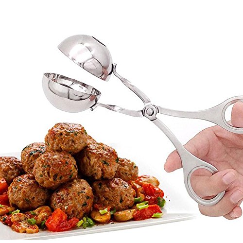[2-Pack] Stainless Steel Meat Baller Cookie Dough Scoop,Meatball Scoop Maker,Ball size is 1.4"&1.7",Professional Sphere Mold Ball Maker For Cake or Meat, Premium Kitchen Tool (2-Pack:M+L) - Thumbnail 5