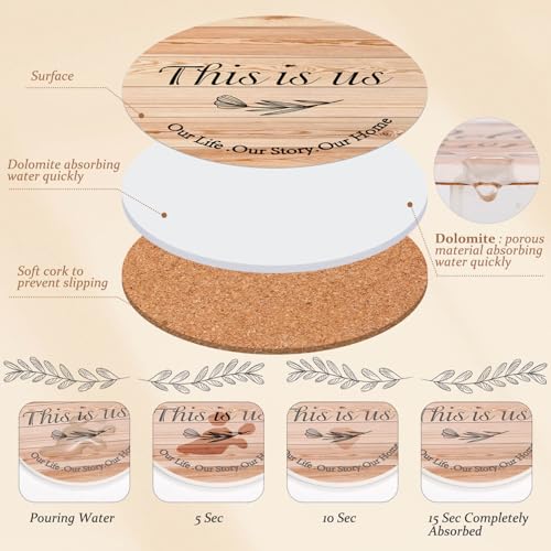 Billbotk-Farmhouse-Coasters-Set-of-8-Ceramic-Drink-Coaster-for-Coffee-Table-Decor-Funny-House-Warming-Gifts-for-New-Home-4-Inches Billbotk Farmhouse Coasters Set of 8 Ceramic Drink Coaster for Coffee Table Decor Funny House Warming Gifts for New Home 4 Inches