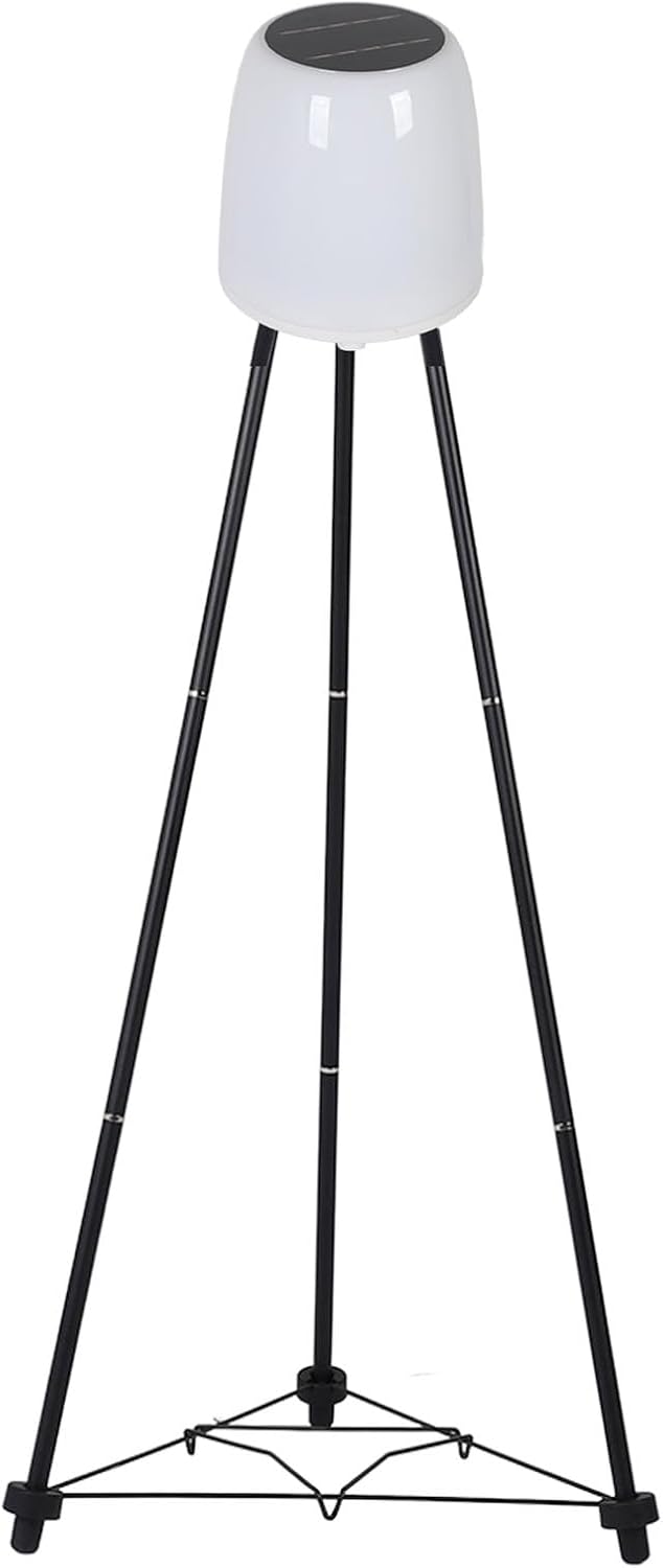Solar Outdoor Floor Lamp with Plant Stand for Patio, Solar Powered Outdoor Lighting