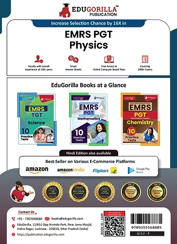 Image of EMRS PGT Physics Exam Book 2024 (English Edition) - Eklavya Model Residential School Post Graduate Teacher - 10 Practice Tests (1500 Solved Questions) with Free Access To Online Tests