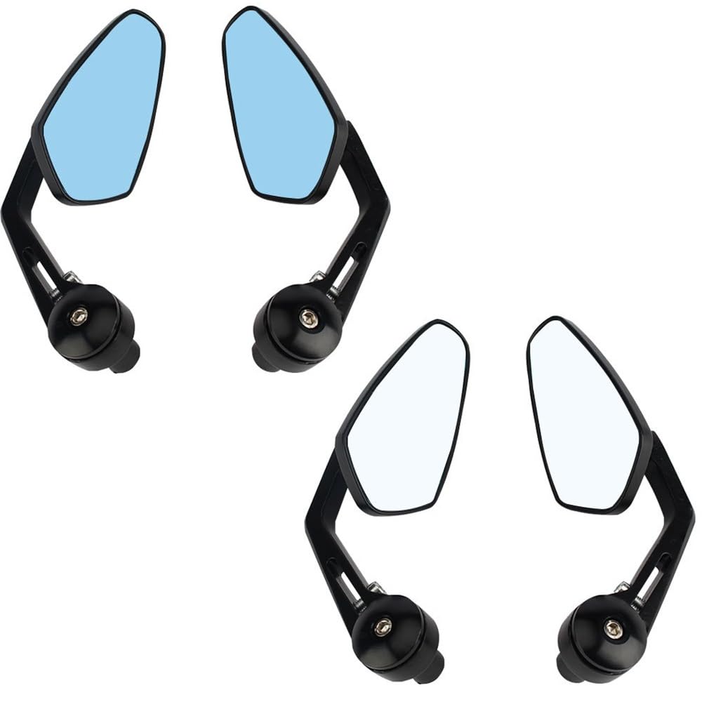 Lusterko Wsteczne Motocykla Moto Lusterko końcówkowe kierownicy | 2-częściowy aluminiowy koniec drążka ATV 7/8'' 22mm(White lens)