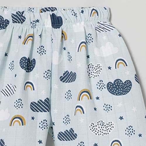 Image of The Boo Boo Club Muslin GOTS Certified Organic Cotton Short for Boys | Multi Colour Combo Pack | Colour Muslin Shorts | Pack of 4 Shorts | Summer Wear | Multi Print | Animal & Fruit Print