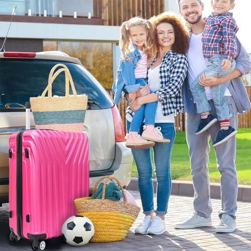 Hard Shell 3 Piece Luggage, Modern Lightweight Suitcase with Hooks and Spinner Wheels ABS Lightweights Checked with Password Lock and Telescopic Rod for Business Travel Domestic Foreign Travel2