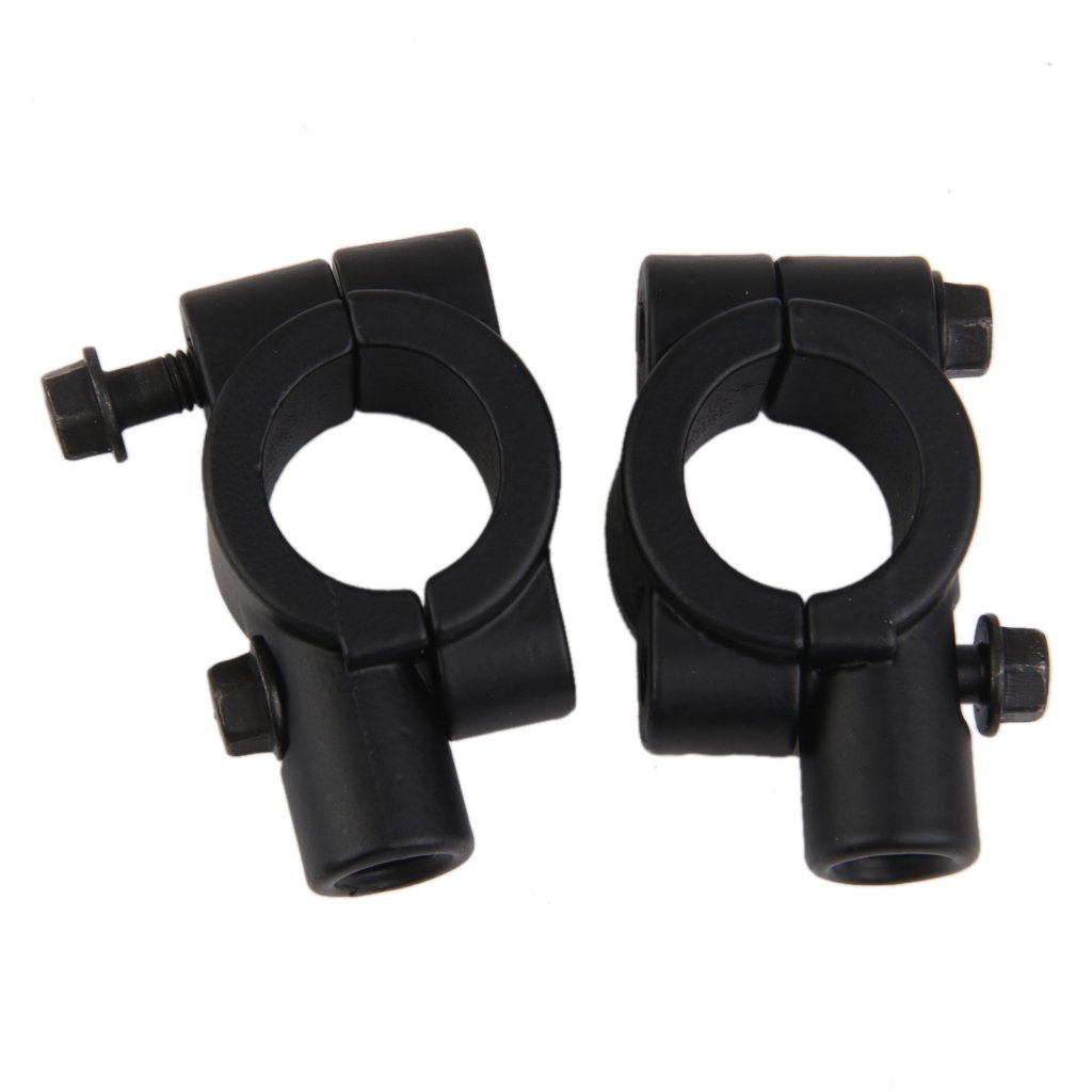 OJIVA 1 Pair 10mm Motorcycle Bike Handlebar Mirror Clamp Mounting Bracket Black-image-42