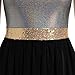 AFAVOM Women Metallic Sequin Praise Dance Dress Asymmetric Ruffle Chiffon Overlay Dress Sleeveless Irregular Hem Liturgical Lyrical Dance Dress Worship Dancewear Costume Black S