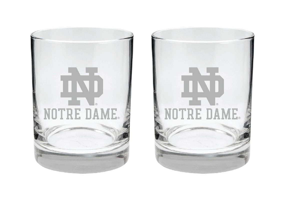 Notre Dame Fighting Irish Satin Finish Rock Glass Set of 2 14oz