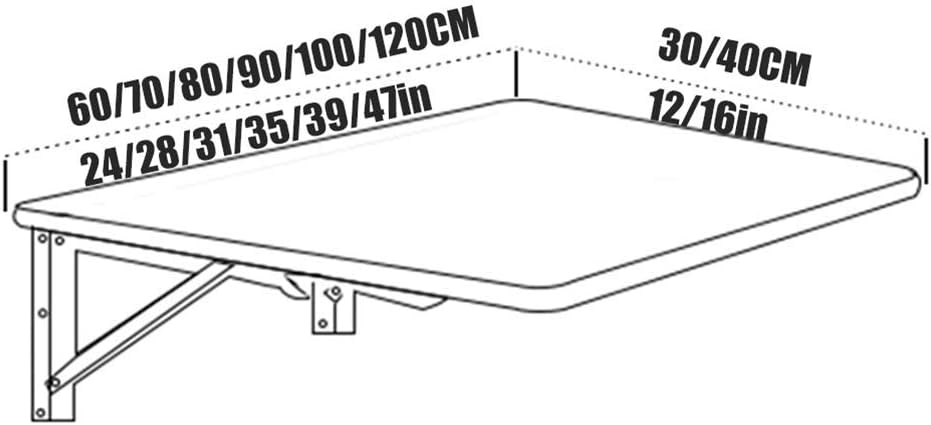 LUNEZY Wall Mounted Folding Table Folding Kitchen Dining Table Computer Desk for Small Spaces Available in a Variety of Sizes