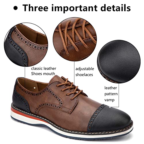 Meijiana Men's Oxfords Casual Dress Shoes Leather Lace Up Shoes for Men Business Oxford Shoes2