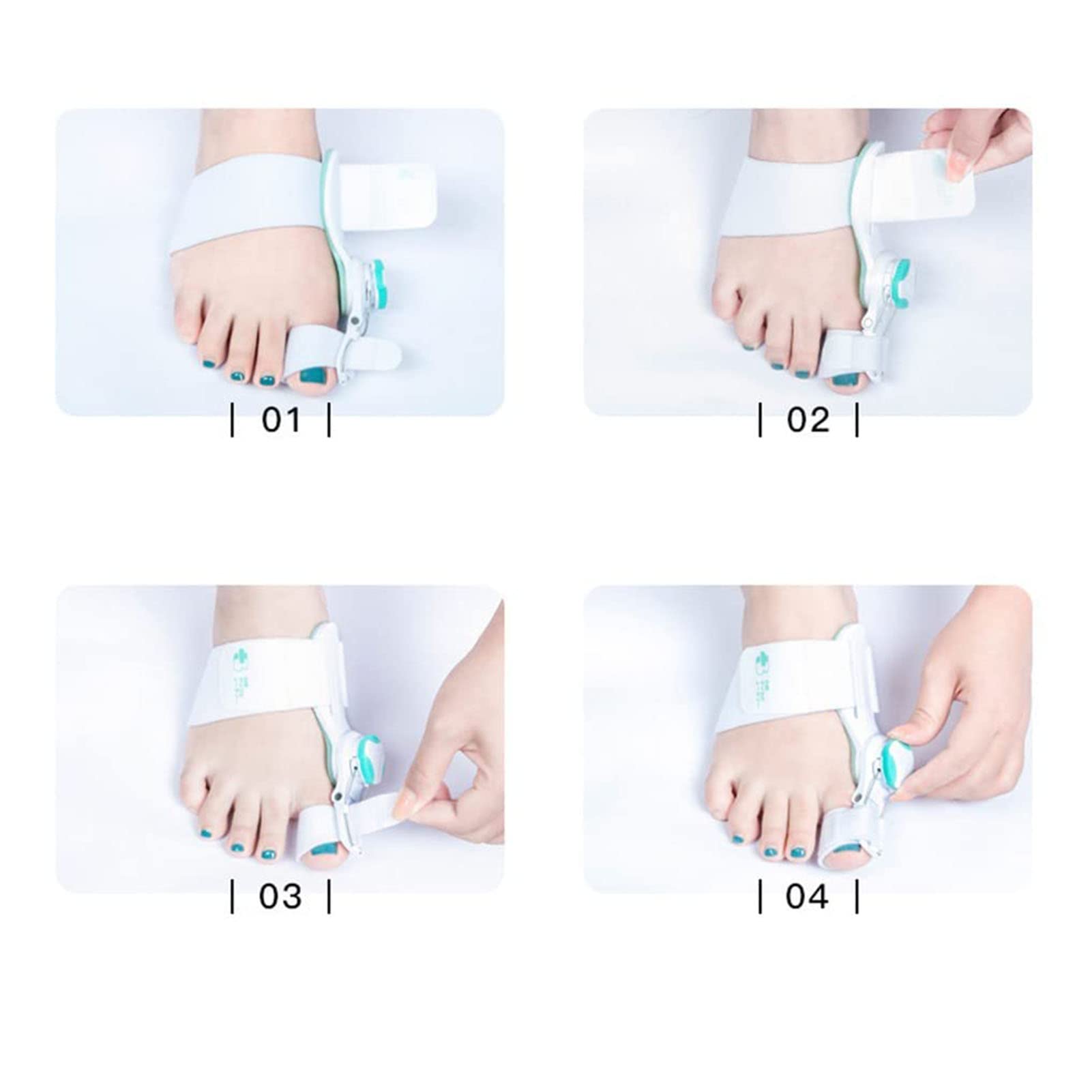 Orthopädische Schiene zur Linderung von Ballenzehen, Großzehenorthese für Hallux Valgus, verstellbare Ballenschiene mit Silikon-Innenpolster, Unterstützung bei Tag und Nacht