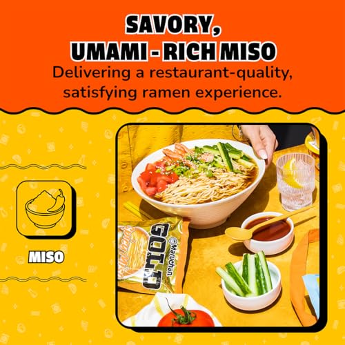 Image of Maruchan Gold Ramen Noodle Soup, Spicy Miso Flavor - Restaurant Quality Japanese-Style Instant Noodles, Quick & Easy Meal - 4.21 Oz. (5 Pack)