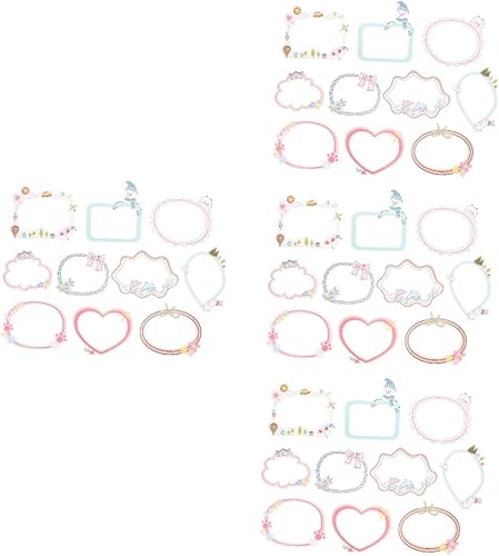 BESTOYARD 40 Pcs Cartoon Photo Frame Stickers Washi Paper Sticker DIY Scrapbook Stickers Scrapbooking Sticker Decorative Stickers for Photo Frame
