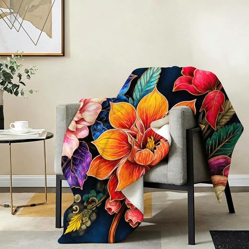 Couverture polaire fleurs colorées pour des soirées cocooning - 4
