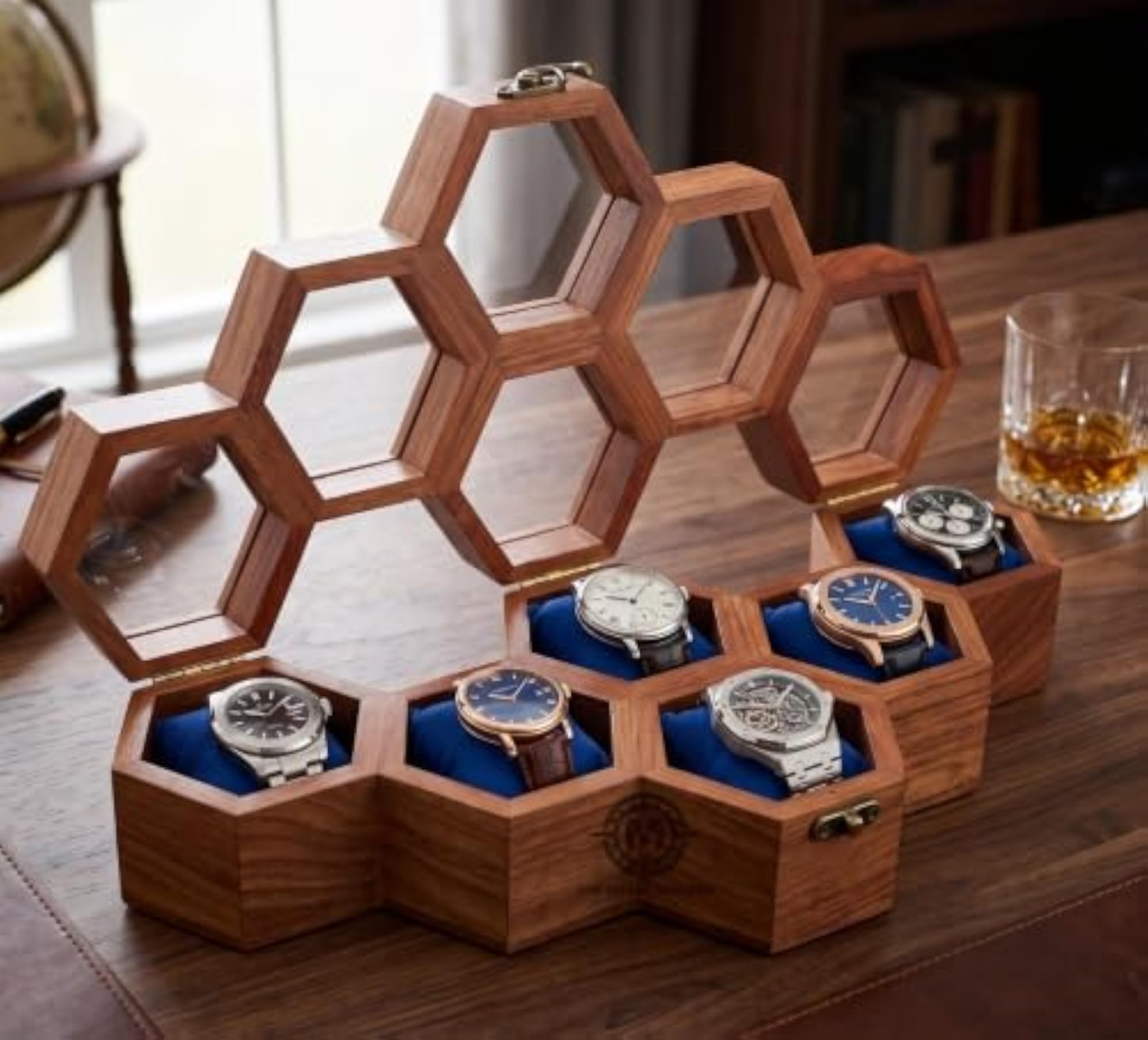 Luxury Honeycomb Watch Collector Box