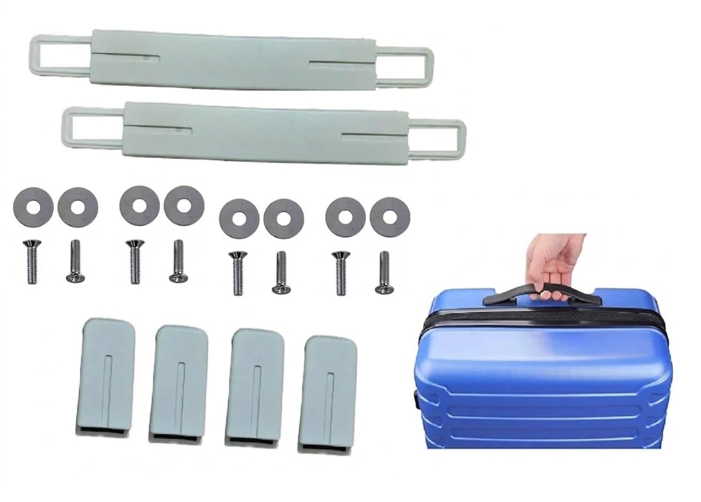 MyViradi Black Spare Strap Handle Repair & Replacement for VIP, Skybag, Safari, American turister Suitcase Box Luggage,Trolley Suitcases (2GREY Handle+1SCREW)-image-32