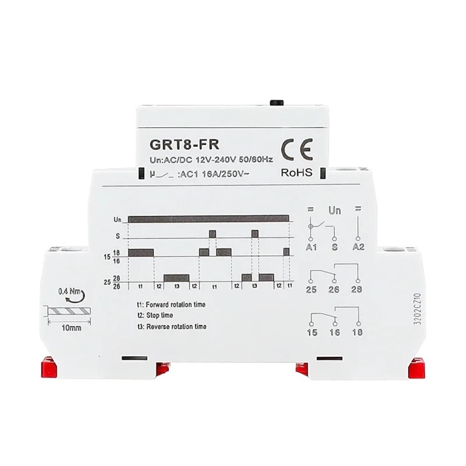 GRT8-FR Vorwärts- und Rückwärtssteuerung Zeitrelais AC230V AC/DC12~240V 16A 2SPDT 1St(ACDC12V-240V)