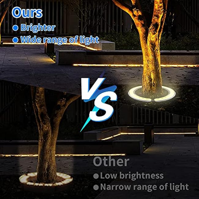 Solar Light Up Palm Tree Outdoor,Warm Light Super Bright 32 LED 5 V 12000mAh Landscape Spotlights for Big Tree&Palm Tree Lighting Christmas FloodLights Home Garden Christmas Party Outdoor