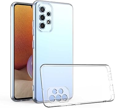 Samsung Galaxy A52 Compatible Camera Protected Anti-Shock Ultra Slim TPU Transparent Silicone Case (Transparent, Samsung Galaxy A52)