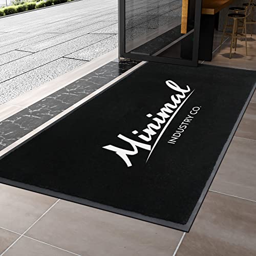MAOVOT Custom Commercial Floor Mats Personalized Custom Logo Large Doormat Entrance Rug Shoes Scraper Non-Slip Entrance Mat for Lobbies Indoor Outdoor Entranceways 3' x 4' 13mm Thick