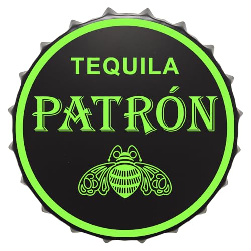 2But Decorative Bottle Caps Metal Tin Signs Cafe Beer Bar Decoration Plat 13.8' Inches Wall Art Plaque (Patron)