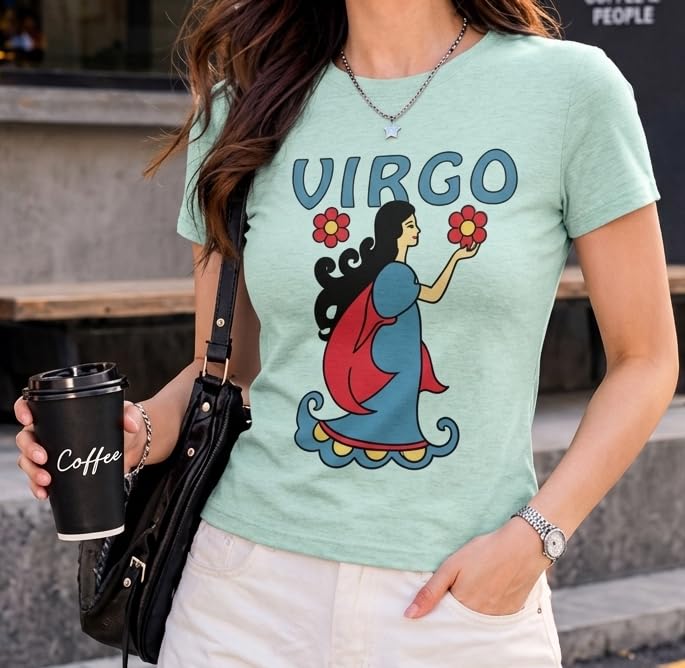 Image of Preneum Women's Graphic Printed T-Shirt, Round Neck Half Sleeve Casual Slim Fit Cotton Blend Tee, College, Office & Travel