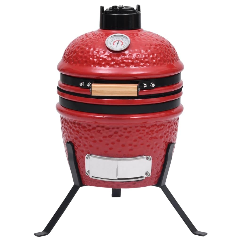 Artykuły domowe, 2 w 1 Kamado Grill Smoker Ceramiczny 56 cm Czerwony, meble garniturowe