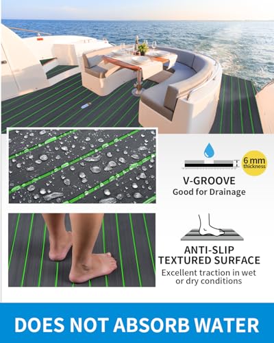 image for OCEANBROAD Self-Adhesive 96''x16.8'' Boat Flooring with 3M Adhesive Ba