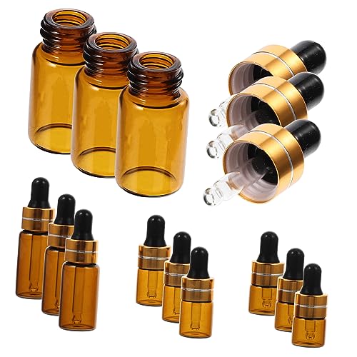 CONGARTENO Portable Essential Oil Bottles Set 12 Pack Glass Dropper Bottles for Oils Perfume Diy