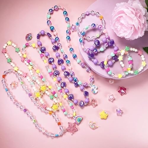 image for SIELEVIN Kids Jewelry for Little Girls Necklace Bracelet with Unicorn 