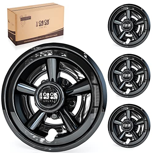 Universal Golf Cart Hubcaps 8 Inch Set Of 4 Ss Chrome Wheel Covers For Golf Cart Club Car Ezgo Yamaha Wheel Hubcaps - Black #TOP19