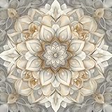 HOMETITUTE 10PCS 12x12 Inch Mandala Peel and Stick Floor Tiles Removable Self Adhesive Vinyl Flooring Stickers for Bathroom Kitchen Bedroom Living Room Home Decor