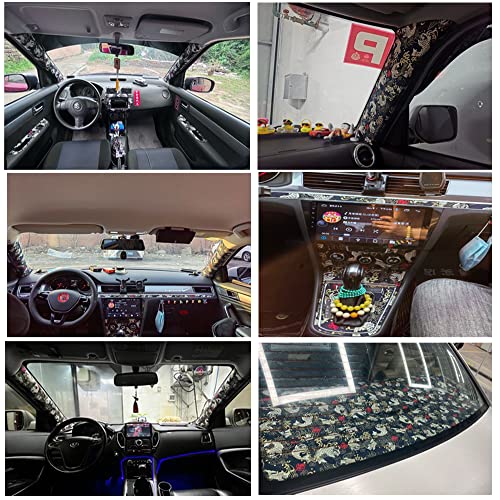 Tuklye Car Interior Car Sticker Jdm Japanese Style Cotton Bronzing Automotive Interior Sticker Self-Adhesive Tape With Adhesive And Wind Cloth Sticker (19.7X57In) #TOP1