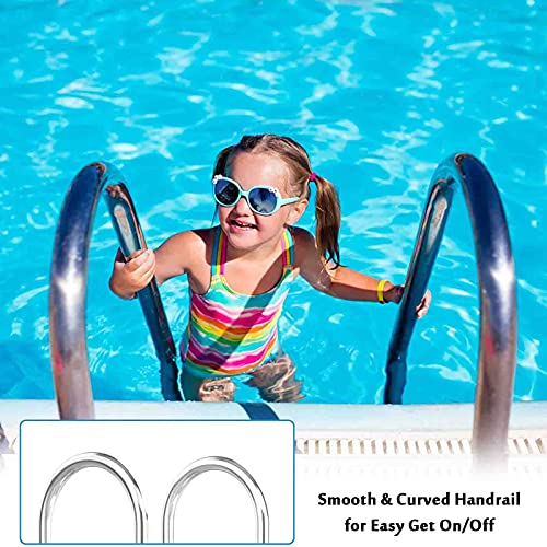 Escalera para piscina con pasamanos y 3 peldaños antideslizantes miniatura 3