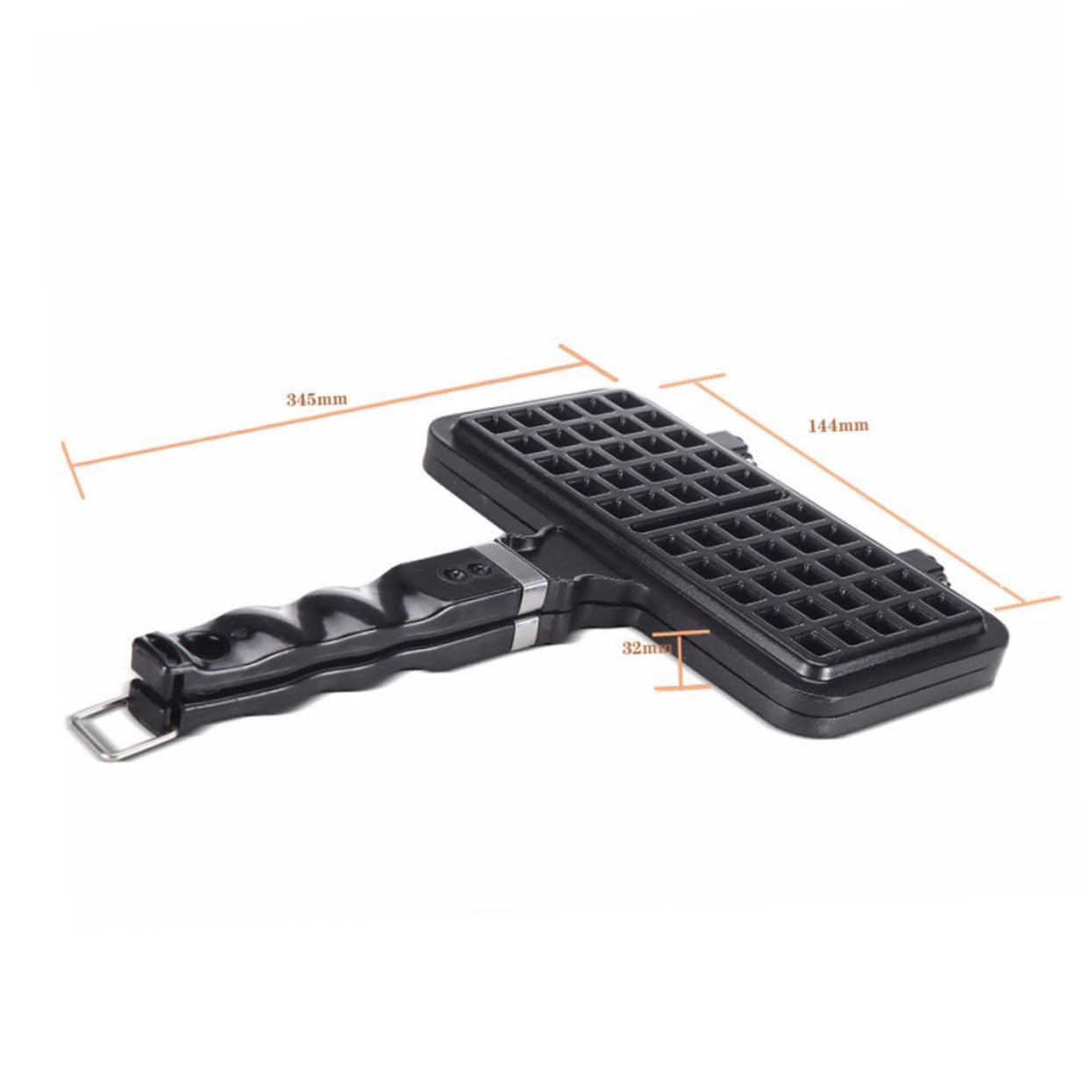 Stampo Facile da Pulire e Lavabile in Alluminio Pressofuso e Waffle Nero Piastra per Waffle Preparazione di Dolci Fatti in Casa per Cottura su Fornello