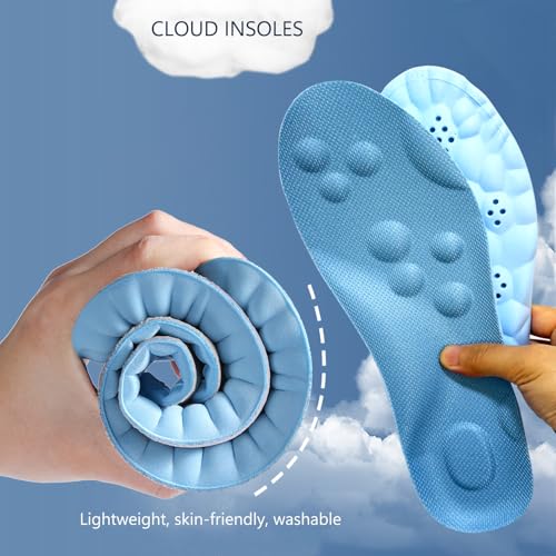 Image of 4D Cloud Insoles for Women Men- Soft Memory Foam Steppers Insoles Cushioning Soles with Arch Support for Anti Fatigue and Foot Pain Relief, Trim to Fit (Sky Blue, 10-10.5 US Men)